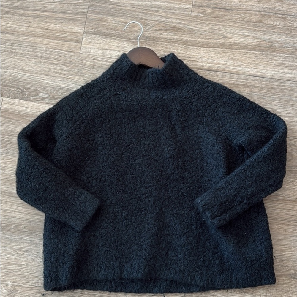 LOFT Dark Green Textured Knit Turtleneck Sweater Size Medium